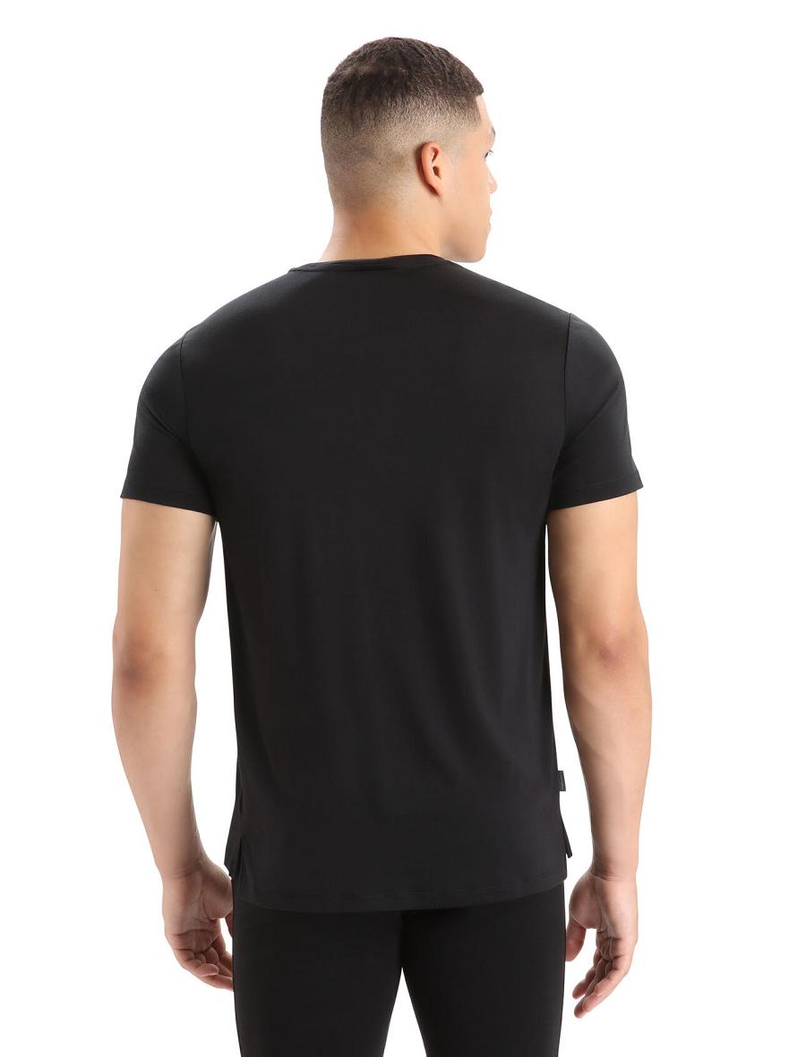 Black Icebreaker Merino Sphere II Short Sleeve Men's T Shirts | AU 1155TCEV